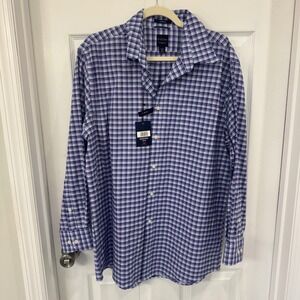NWT Dockers Purple Plaid‎ Button Down Size L